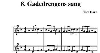 小提琴谱 | Gadedrengens sang(简易二重奏)Tom Horn(霍恩·汤姆）