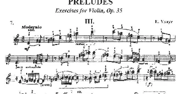 小提琴谱 | 伊萨伊作品集 Preludes Op.35(III)伊萨伊