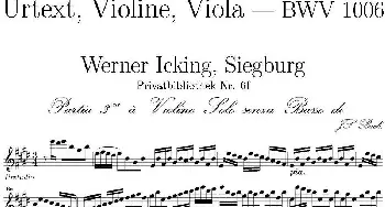 小提琴谱 | Bach Sonata BWV1006(无伴奏小提琴组曲)巴赫