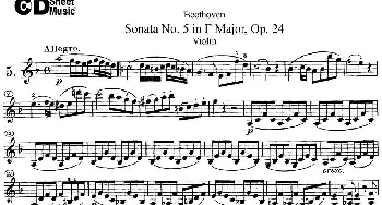 小提琴谱 | Violin Sonata No.5 in F Major Op.24