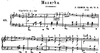 小提琴谱 | Quatre Mazurkas Op.67 Op.2(4首玛祖卡舞曲·2)弗雷德里克·弗朗索瓦·肖邦