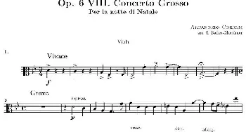 Op.6 VIII. Concerto Grosso(大协奏曲)(四重奏中提琴分谱)柯瑞里