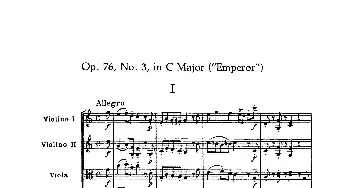 小提琴谱 | Emperor(皇帝)(弦乐四重奏总谱)海顿