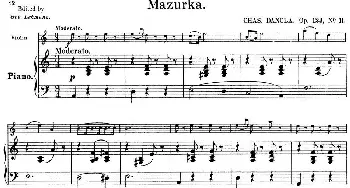 小提琴谱 | 25首小提琴曲合集 Mazurka.(CHAS.DANCLA. Op.123 No.11)(小提琴+钢琴伴奏)BENONI LAGYE