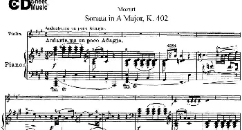 小提琴谱 | Violin Sonata in A Major K.402(小提琴+钢琴伴奏)