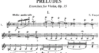 小提琴谱 | 伊萨伊作品集 Preludes Op.35(I)伊萨伊