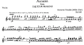 小提琴谱 | Autumn from The Four Seasons(四季之秋)