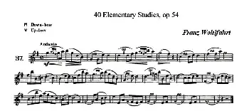 小提琴谱 | 40首小提琴初级技巧练习曲之37  弗朗茨·沃尔法特