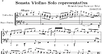 小提琴谱 | Sonata Violino Solo representativa(Violino+Basso Continuo)