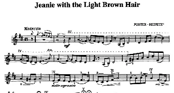 小提琴谱 | Jeanie with the Light Brown Hair(浅棕色头发的珍妮)PROKOFIEFF-HEIFETZ(普罗科菲耶夫-海菲茨）