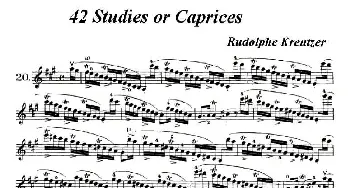 小提琴谱 | 42首练习曲或隨想曲之20  克莱采尔