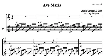 小提琴谱 | Ave Maria(圣母颂)(小提琴+吉他)Gounod-Bach(古诺-巴赫）