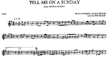 小提琴谱 | TELL ME ON A SUNDAY