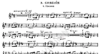 小提琴谱 | Suite of Spanish Folksongs:3 CANCION  法利亚