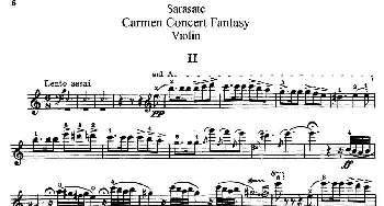 小提琴谱 | Carmen Concert Fantast Op.25(Ⅱ)Sarasate(萨拉萨蒂）