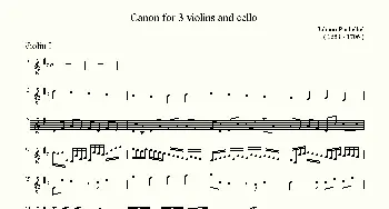 canon for 3 violins and cello(卡农小提琴和大提琴三重奏)帕赫贝尔