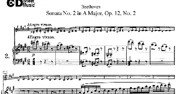 小提琴谱 | Violin Sonata No.2 in A Major Op.12 No.2(小提琴+钢琴伴奏)