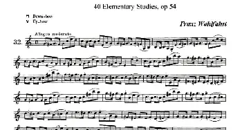 小提琴谱 | 40首小提琴初级技巧练习曲之32  弗朗茨·沃尔法特