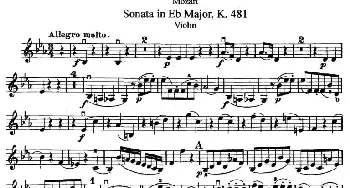 小提琴谱 | Sonata in Eb Major K.481
