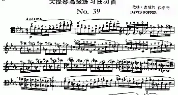 大提琴高级练习曲40首 No.39  戴维·波帕尔