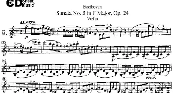 小提琴谱 | Violin Sonata No.5 in F Major Op.24