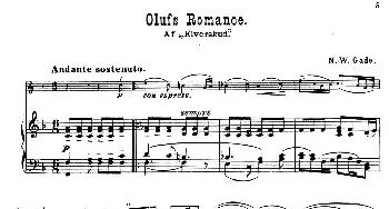 小提琴谱 | Olufs Romance.(小提琴+钢琴伴奏)
