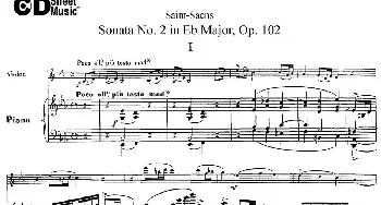 小提琴谱 | Violin Sonata No.2 in Eb Major Op.102(小提琴+钢琴伴奏)