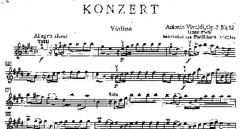 小提琴谱 | KONZERT  维瓦尔第