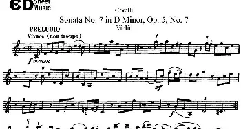 小提琴谱 | Sonata No.7 in D MinorOp.5 No.7