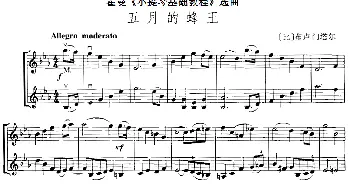 小提琴谱 | 霍曼《小提琴基础教程》选曲 五月的蜂王(二重奏)[比]布卢门塔尔