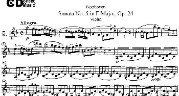 小提琴谱 | Violin Sonata No.5 in F Major Op.24