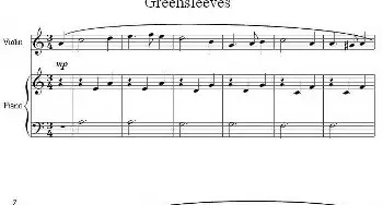 小提琴谱 | Greensleeves 绿袖子(小提琴+钢琴伴奏)