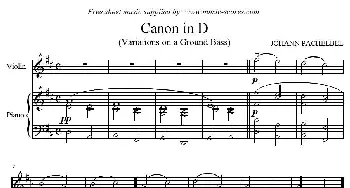 小提琴谱 | Canon in D(小提琴+钢琴伴奏)