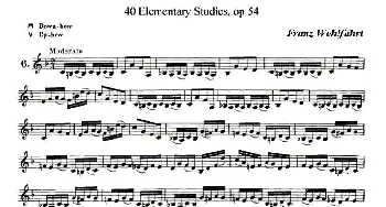小提琴谱 | 40首小提琴初级技巧练习曲之六  弗朗茨·沃尔法特