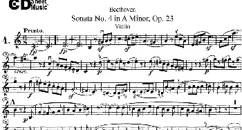 小提琴谱 | Violin Sonata No.4 in A Minor Op.23