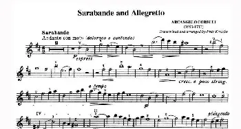 小提琴谱 | Sarabande and Allegretto