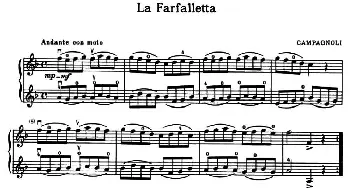 小提琴谱 | La Farfalletta(小蝴蝶)(小提琴二重奏)巴特鲁姆 坎帕尼奥利