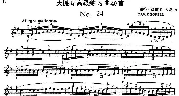 大提琴高级练习曲40首 No.24  戴维·波帕尔