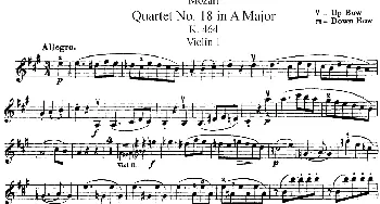 小提琴谱 | Mozart《Quartet No.18 in A Major,K.464》(Violin 1分谱)