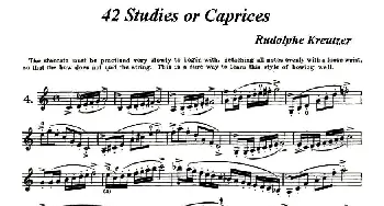 小提琴谱 | 42首练习曲或隨想曲之四  克莱采尔