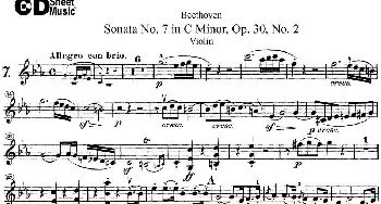 小提琴谱 | Violin Sonata No.7 in C Minor Op.30 No.2
