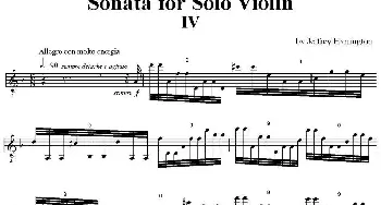 小提琴谱 | Sonata for Solo violin(小提琴奏鸣曲 IV)哈林顿