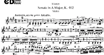 小提琴谱 | Violin Sonata in A Major K.402