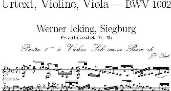 小提琴谱 | Bach Sonata BWV1002(无伴奏小提琴组曲)巴赫