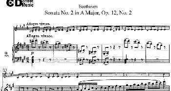 小提琴谱 | Violin Sonata No.2 in A Major Op.12 No.2(小提琴+钢琴伴奏)