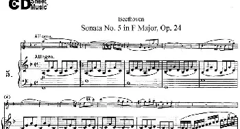 小提琴谱 | Violin Sonata No.5 in F Major Op.24(小提琴+钢琴伴奏)