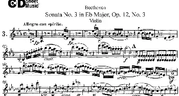 小提琴谱 | Violin Sonata No.3 in Eb Major Op.12 No.3