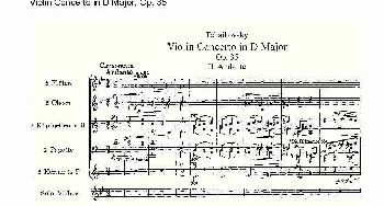 小提琴谱 | D大调小提琴协奏曲, Op.35第二乐章