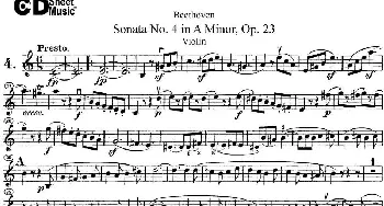 小提琴谱 | Violin Sonata No.4 in A Minor Op.23