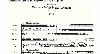 小提琴谱 | 小提琴与管弦乐奏F大调浪漫曲 Op.50